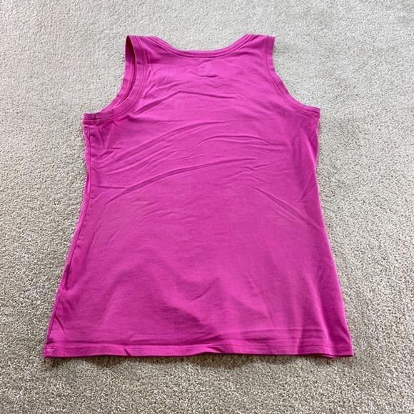 Nike Performance Tank Top Womens Large Pink Yellow Crew Neck Swoosh Logo - Picture 7 of 8